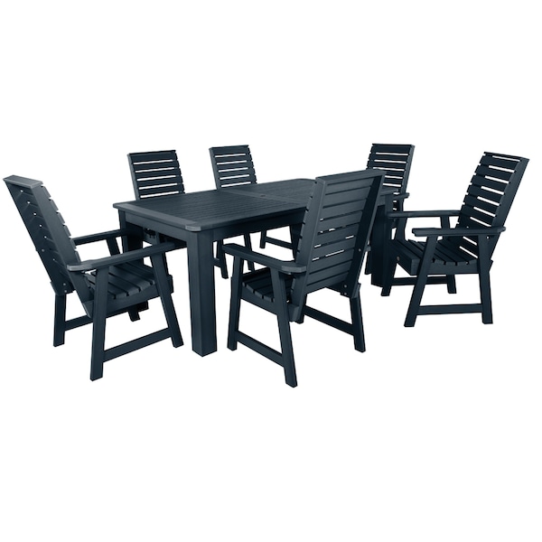 Highwood Usa Weatherly 7pc Rectangular Outdoor Patio Furniture Dining Set 72 x 42 AD-ST7WL1CO4AA-FBE - main